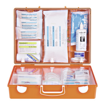Leina KFZ Erste-Hilfe-Koffer ohne Inhalt in der Farbe orange aus Kunststoff