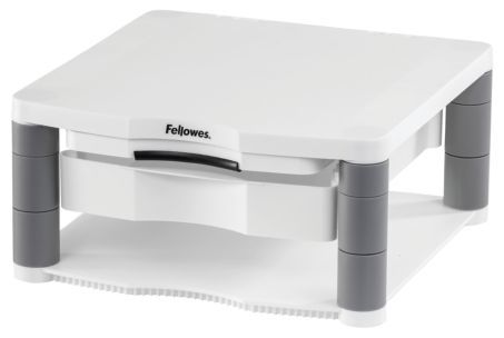Fellowes® Monitor-Ständer Plus Premium - höhenverstellbar, Plastik  recycelt, platin - Büro-Kauf Kelsch - Büromaterial für Gewerbekunden