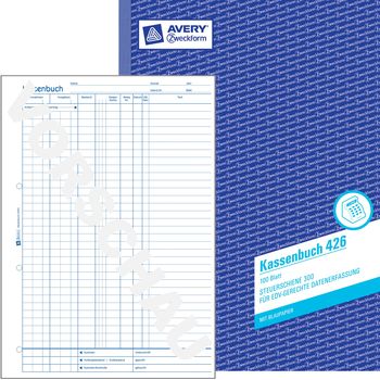 Zweckform 426 Kassenbuch DIN A4,Steuerschiene 300 100 Blatt weiß