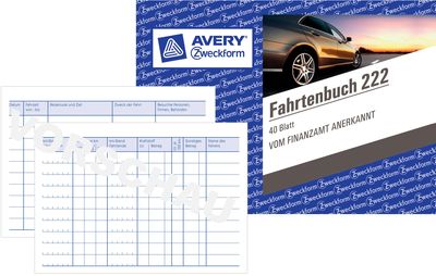 AVERY Zweckform 223D Fahrtenbuch (für PKW, Hardcover vom Finanzamt